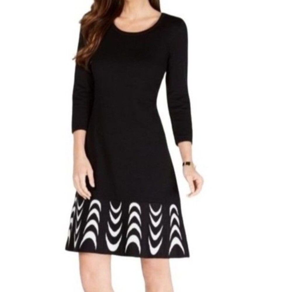 Nine West Sweater Dress Large Long Sleeve Scoop Neck Casual NEW